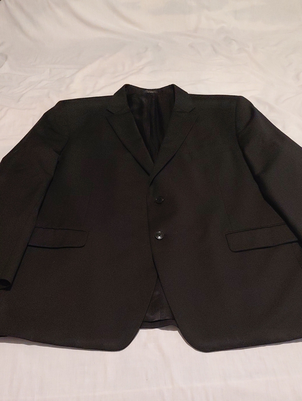 Jones New York Black Two-Button 100% Wool Sport Coat 48L Big And Tall